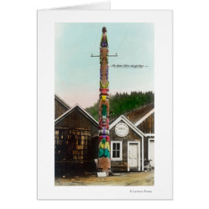 Uitzicht van de Raven Totempole Wrangell, AK