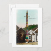 Uitzicht van de Raven Totempole Wrangell, AK Briefkaart (Voorkant / Achterkant)