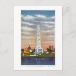 Uitzicht van de reuzenthermometer van Texaco Briefkaart