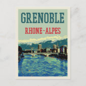 Uitzicht van de Rhône, Grenoble Frankrijk Briefkaart (Voorkant)