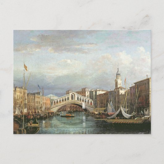 Uitzicht van de Rialto-brug in Venetië Briefkaart (Voorkant)