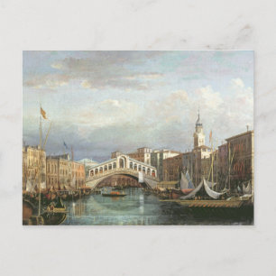 Uitzicht van de Rialto-brug in Venetië Briefkaart