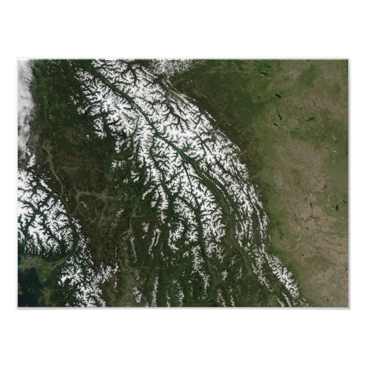 Uitzicht van de Rocky Mountains Foto Afdruk (Voorkant)