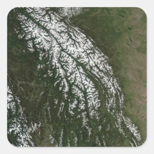 Uitzicht van de Rocky Mountains Vierkante Sticker