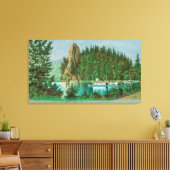 Uitzicht van de Rooster Rock en Ribreedat Canvas Afdruk (Insitu (Woonkamer))