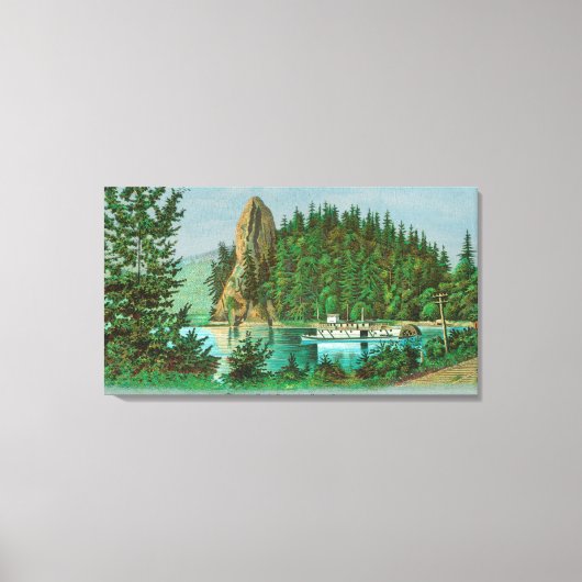 Uitzicht van de Rooster Rock en Ribreedat Canvas Afdruk (Voorkant)