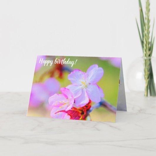 Uitzicht van de roze Sakura Cherry Blossom Kaart (Voorkant)