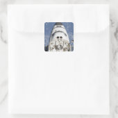 Uitzicht van de ruimteluchthut van Endeavor Vierkante Sticker (Tas)