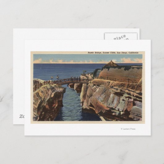 Uitzicht van de Rustic Bridge & Sunset Cliffs Briefkaart (Voorkant / Achterkant)
