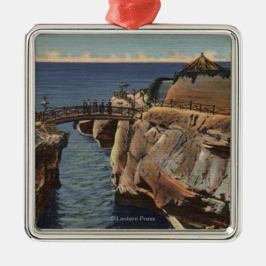 Uitzicht van de Rustic Bridge & Sunset Cliffs Metalen Ornament (Voorkant)