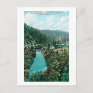 Uitzicht van de Sacramento-rivier de Canyon op SP Briefkaart
