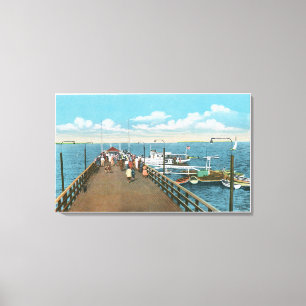 Uitzicht van de Salem Willows Pier Canvas Afdruk