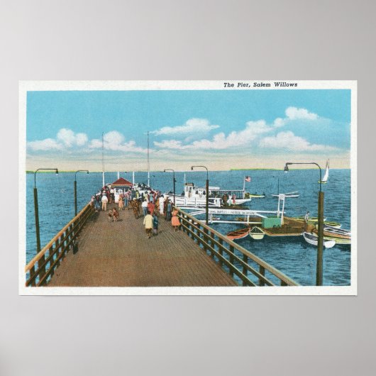 Uitzicht van de Salem Willows Pier Poster (Voorkant)