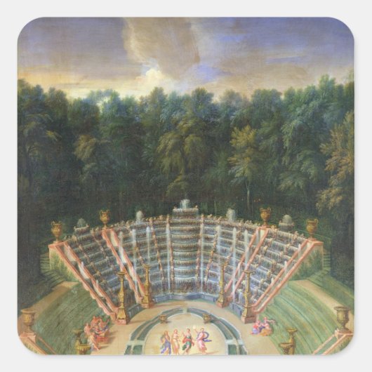 Uitzicht van de Salle de Bal Vierkante Sticker (Voorkant)