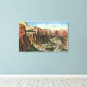 Uitzicht van de Schakelaar terug, Mt. Carmel Highw Canvas Afdruk (Insitu (Houten vloer))