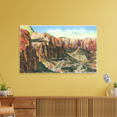 Uitzicht van de Schakelaar terug, Mt. Carmel Highw Canvas Afdruk (Insitu (Woonkamer))