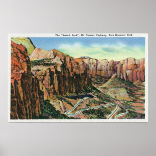 Uitzicht van de Schakelaar terug, Mt. Carmel Highw Poster