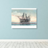 Uitzicht van de Scheepsramp van Peter Iredale Canvas Afdruk (Insitu (Houten vloer))