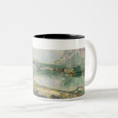 Uitzicht van de Seine, Parijs (olie op het canvas) Tweekleurige Koffiemok (Voorkant rechts)