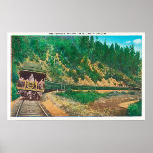 Uitzicht van de Shasta TrainCow Creek Canyon, OF Poster
