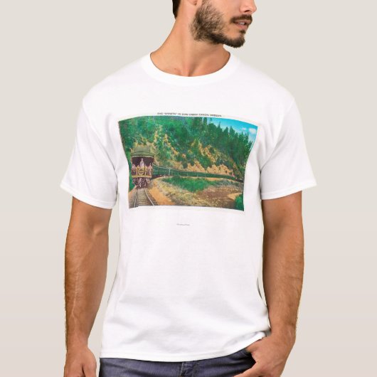 Uitzicht van de Shasta TrainCow Creek Canyon, OF T-shirt (Voorkant)