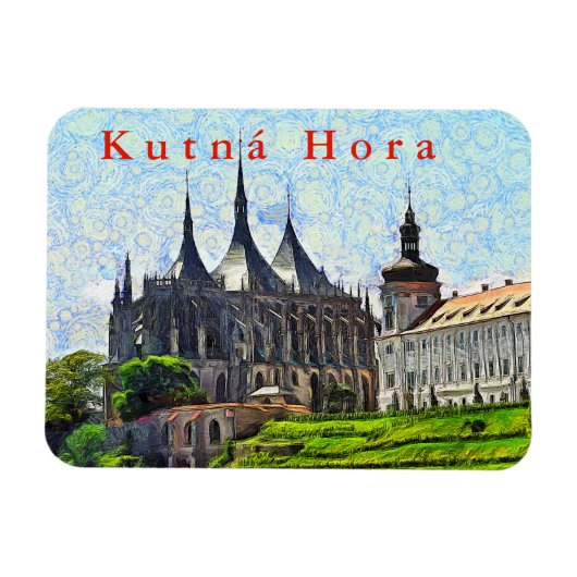 Uitzicht van de Sint-Barbarakathedraal in Kutná Ho Magneet (Horizontaal)