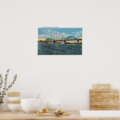 Uitzicht van de Siuslaw River Bridge Poster (Keuken)