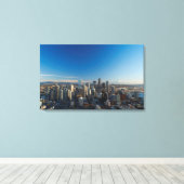 Uitzicht van de skyline van de stad Seattle Canvas Afdruk (Insitu (Houten vloer))
