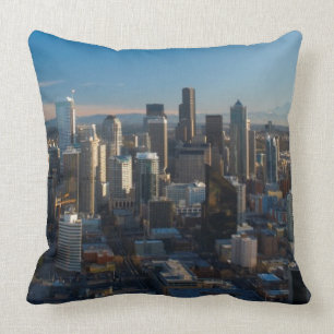 Uitzicht van de skyline van de stad Seattle Kussen