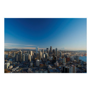 Uitzicht van de skyline van de stad Seattle Perfect Poster