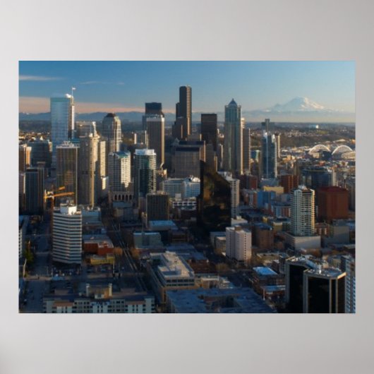 Uitzicht van de skyline van de stad Seattle Poster (Voorkant)