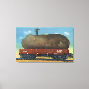 Uitzicht van de soort aardappelen, geteeld in maï canvas afdruk