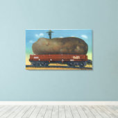 Uitzicht van de soort aardappelen, geteeld in maïs canvas afdruk (Insitu (Houten vloer))