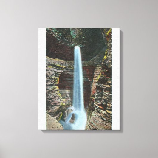 Uitzicht van de spectaculaire Cavern Cascade Canvas Afdruk (Voorkant)