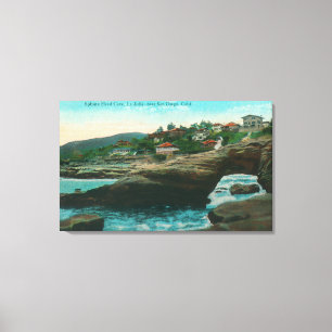 Uitzicht van de Sphinx Head CaveLa Jolla, CA Canvas Afdruk