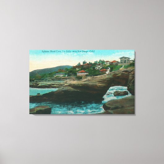 Uitzicht van de Sphinx Head CaveLa Jolla, CA Canvas Afdruk (Voorkant)