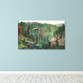 Uitzicht van de spoorweg canvas afdruk (Insitu (Houten vloer))