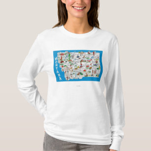 Uitzicht van de staat met Cartoons, Schilderachtig T-shirt