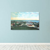 Uitzicht van de stad 4 canvas afdruk (Insitu (Houten vloer))