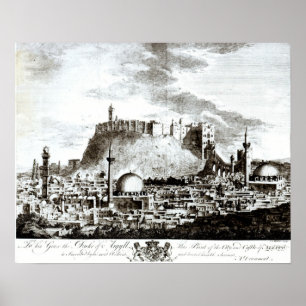 Uitzicht van de stad Aleppo, Syrië Poster