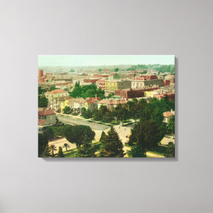 Uitzicht van de stad canvas afdruk