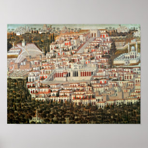 Uitzicht van de stad Damascus Poster