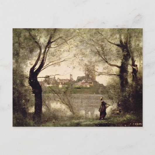 Uitzicht van de stad en de kathedraal van Mantes Briefkaart (Voorkant)