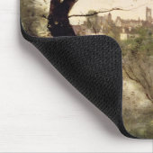 Uitzicht van de stad en de kathedraal van Mantes Muismat (Hoek)