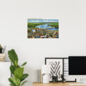 Uitzicht van de stad en het Connecticut Poster (Thuiskantoor)
