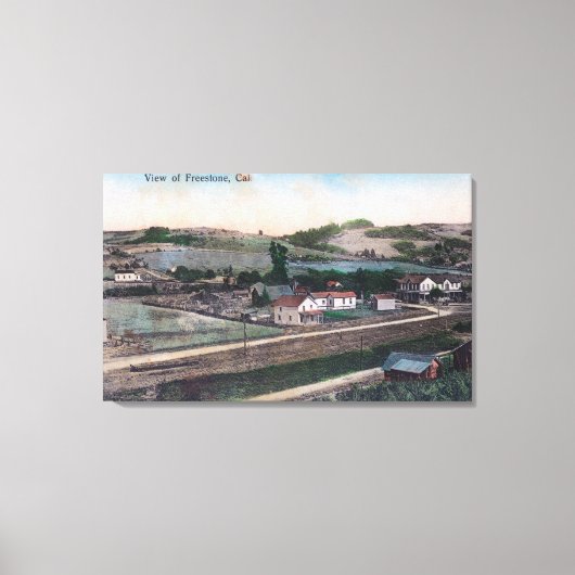 Uitzicht van de stad Freestone, CA Canvas Afdruk (Voorkant)