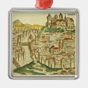 Uitzicht van de stad Krakau (Nure) Metalen Ornament