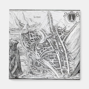 Uitzicht van de stad Luik Magneet