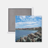 Uitzicht van de stad Nesebur, Bulgarije Magneet (Voorkant / Achterkant)