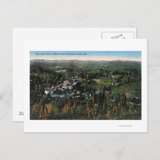Uitzicht van de stad Placerville, CA Briefkaart (Voorkant / Achterkant)